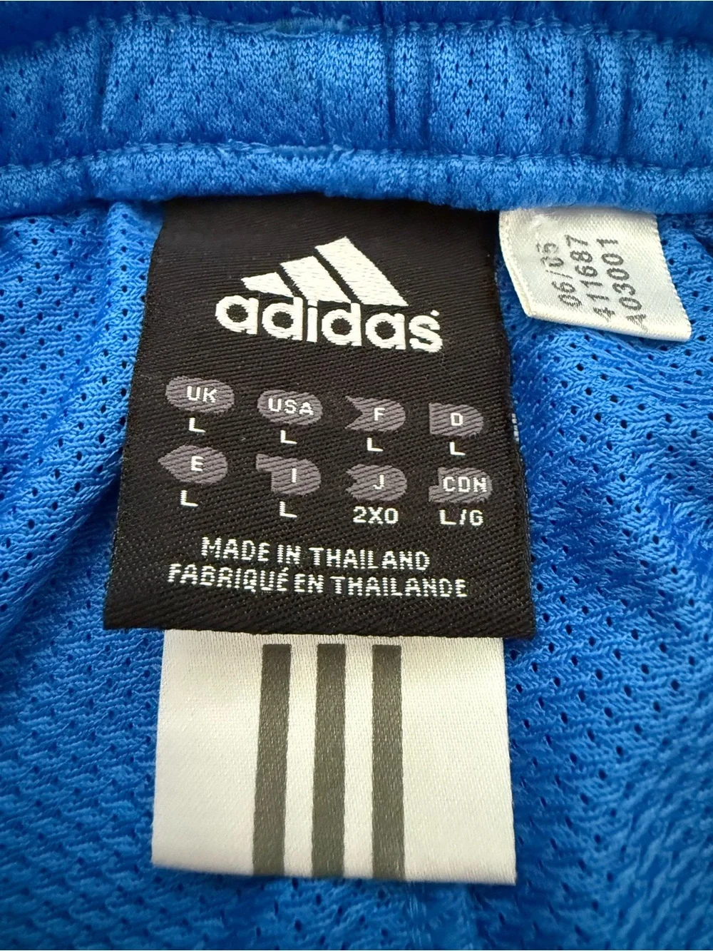 Vintage Adidas Track Pants Mens Blue 3 White Stripes A03001 Size L ClimaProof